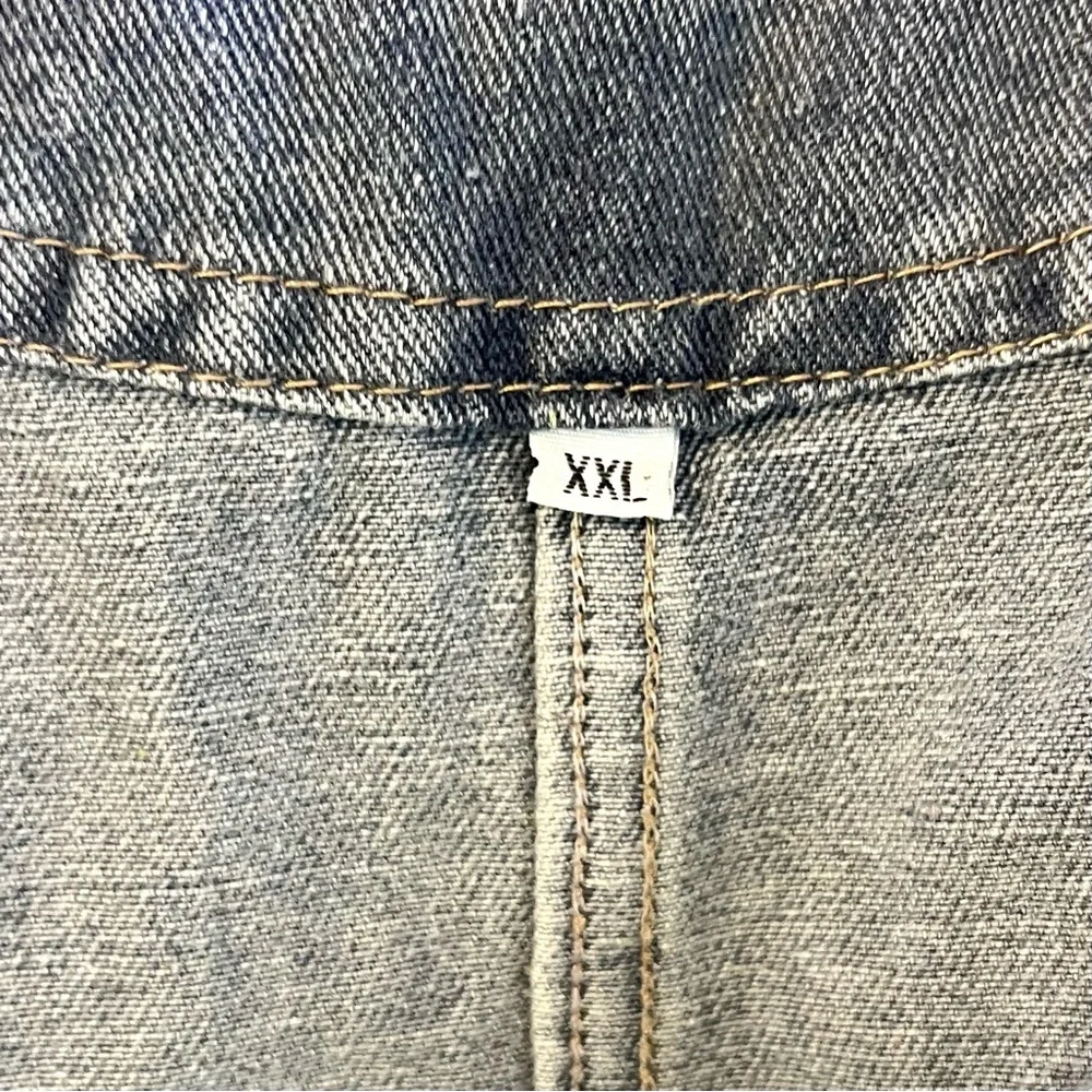 Shebote Denim Vest Size XXL Medium Wash Front Pockets - Picture 3 of 7